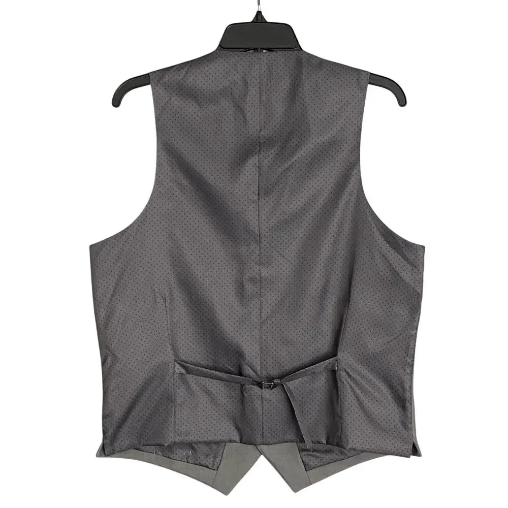 Alfani Tuxedo Vest Men's Small Slim Fit Stretch Fabric Grey & Black NWT